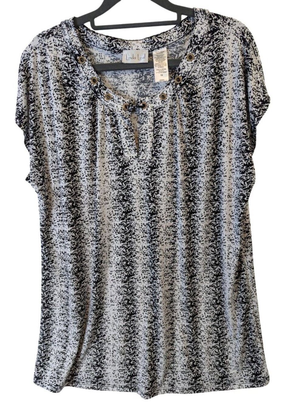 Linda Leal Top Women Plus sz 1X Career Office Mature Classic Pullover Blouse